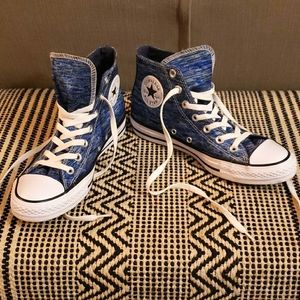 NWOT - Converse - Shimmery Blue All-Star Hi-Tops